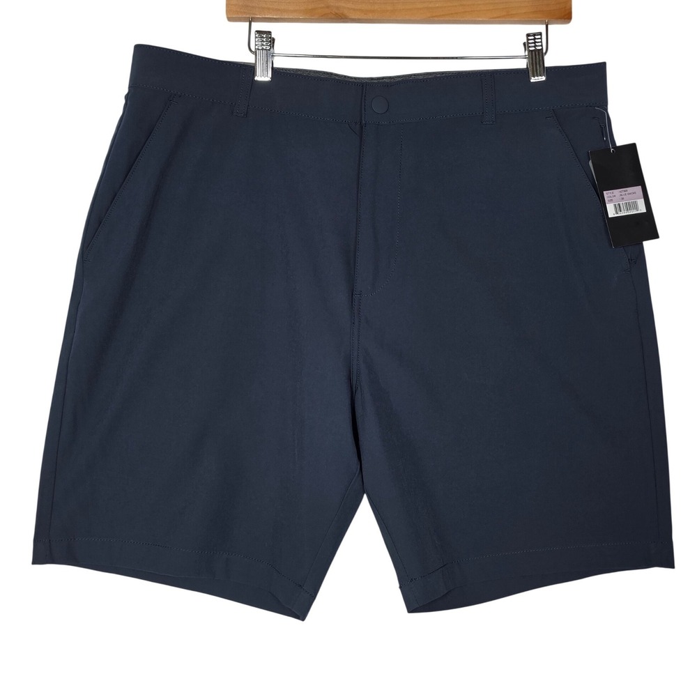 Iron Eagle Mens Golf Shorts 38 Blue Smoke Stretch Performance Solid Activewear